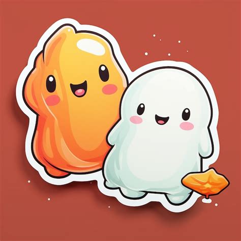 Premium Vector | Cute ghost sticker