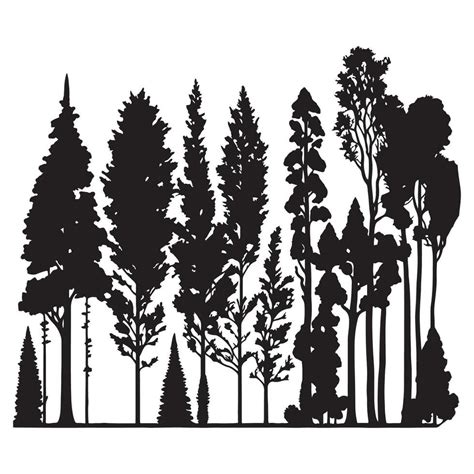 Group of trees silhouette. Tree silhouette vector. 24699197 Vector Art at Vecteezy