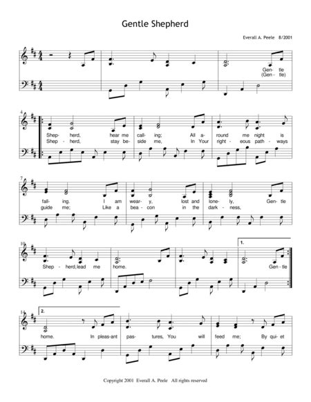 Gentle Shepherd by Everall A. Peele Sheet Music for Piano, Vocal ...