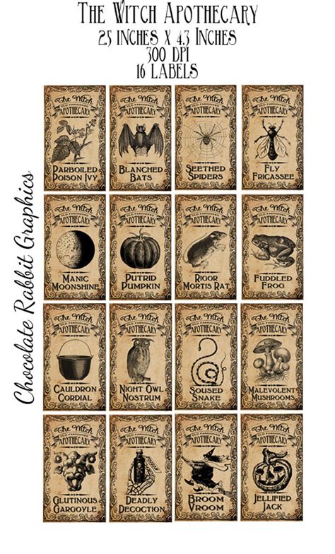 Potion Bottle Labels Printable - Printable Calendars AT A GLANCE