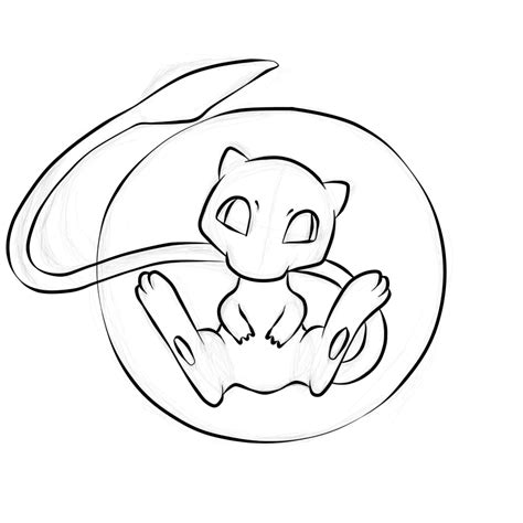 Fan Art: Pokemon - Mew [ Sketch ] — Weasyl