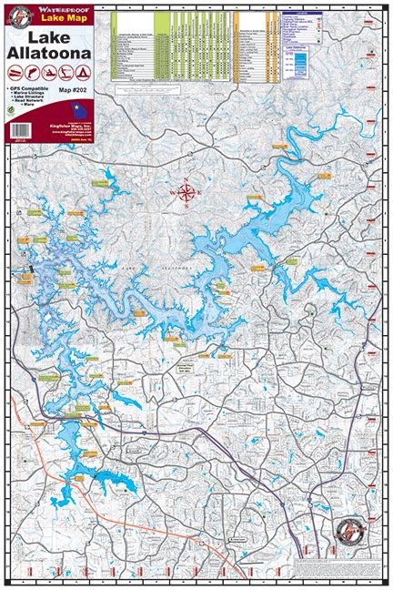 Lake Allatoona Waterproof Map #202 – Kingfisher Maps, Inc.