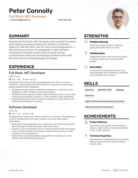 5 .Net Full Stack Developer Resume Examples & Guide for 2024