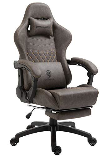 Dowinx Gaming Chair Office Chair PC Chair with Massage Lumbar Support, Vantage Style PU Leather ...