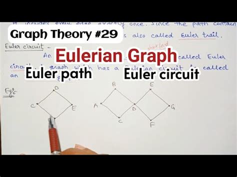 Eulerian Graph | Euler path | Euler circuit | graph theory - YouTube