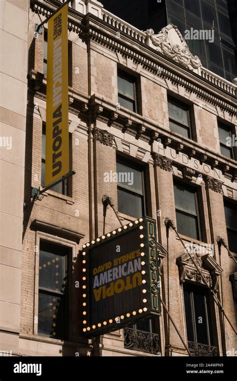 Hudson Theatre Marquee "DAVID BYRNE'S American Utopia" at the ...