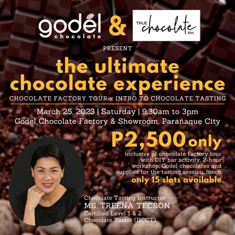 Factory Tour & Chocolate Tasting March 25 - Godel Chocolate Events