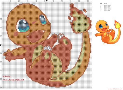 Charmander Pokémon 004 cross stitch pattern free - free cross stitch patterns simple unique ...