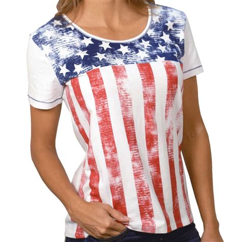 The Flag Shirt - Ladies Short Sleeve Stars and stripes American Flag ...