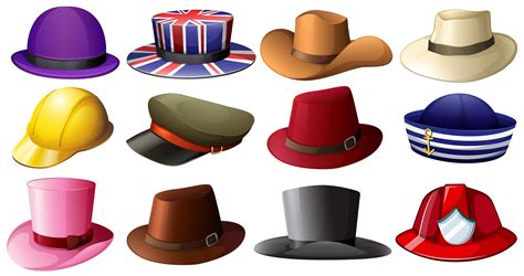 Different hat designs 304205 Vector Art at Vecteezy