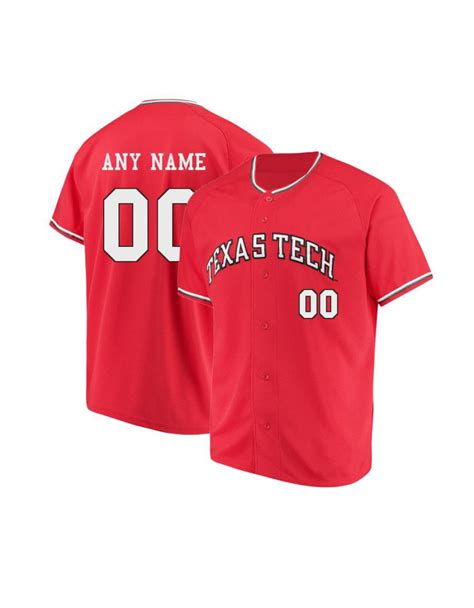 Men's Under Armour Custom Texas Tech Baseball Jersey - Red