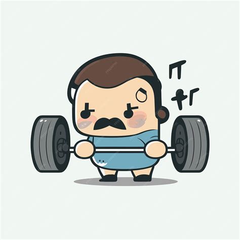 Premium Vector | Vector cute barbell cartoon style