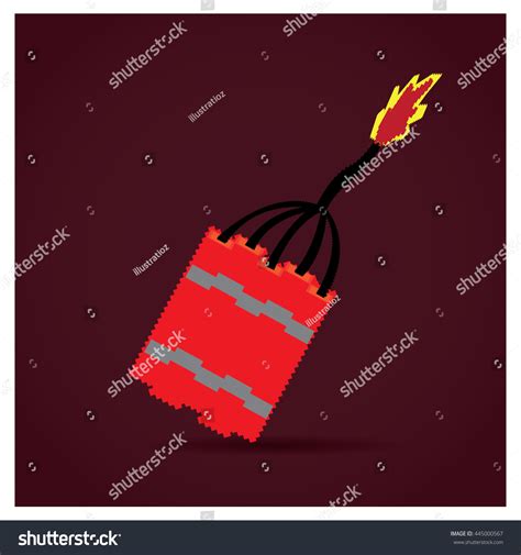 Pixeled Dynamite Video Game Vector Illustration Stock Vector (Royalty ...