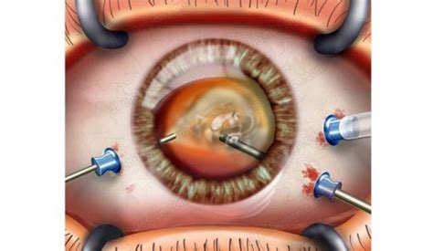 Pars plana vitrectomy surgeon's view - Stock eye images