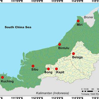 Map of Sarawak state, Malaysian Borneo, showing major rivers and... | Download Scientific Diagram