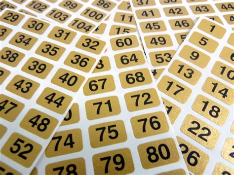 Gold 16x10mm Consecutive, Sequential Number Sequence Labels, Numbering Stickers | eBay