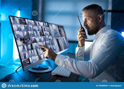 Security System CCTV Monitor Room Stock Image - Image of video, safety ...