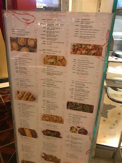 Menu at Beijing Noodle restaurant, Las Vegas