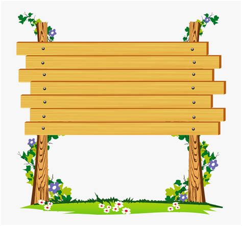 Transparent Wood Frame Clipart - Wooden Signboard Clipart, HD Png Download - kindpng