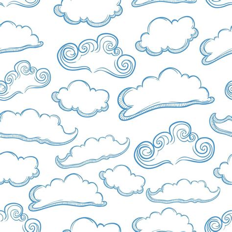 hand drawn cloud seamless pattern. abstract clouds 6488572 Vector Art at Vecteezy