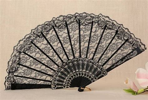 Black Lace Folding Fan