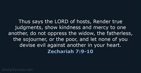 Zechariah 7:9-10 - Bible verse (ESV) - DailyVerses.net