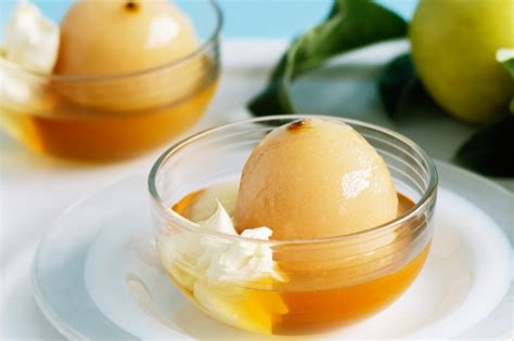 Poached Nashi In Amaretto Syrup Recipe - Taste.com.au