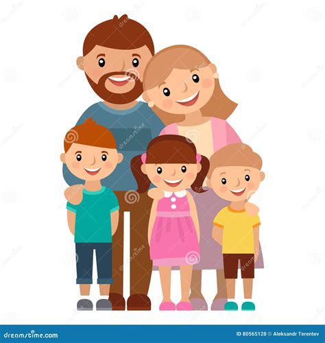 Happy Family Five Stock Illustrations – 1,041 Happy Family Five Stock ...