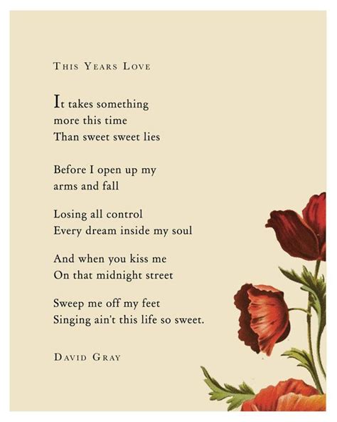 Pin by Somaira Azam on ᗯOᖇᗪᔕ | Song lyric print, David gray, Wedding speech