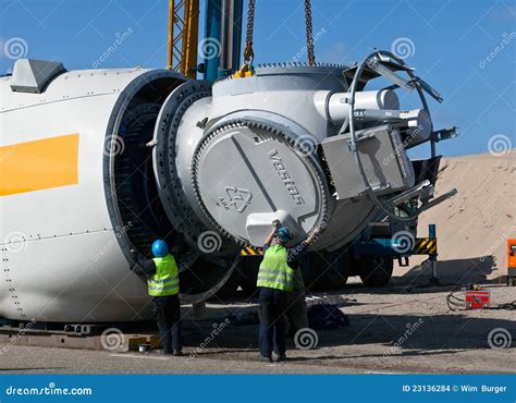 Wind Turbine Construction Site Editorial Stock Image - Image of ...