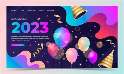 Free Vector | Gradient new year 2023 landing page template