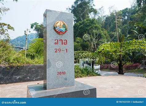 Laos - China Border Marker Between Boten, Luang Namtha Province, Laos And Mohan, Yunnan Province ...