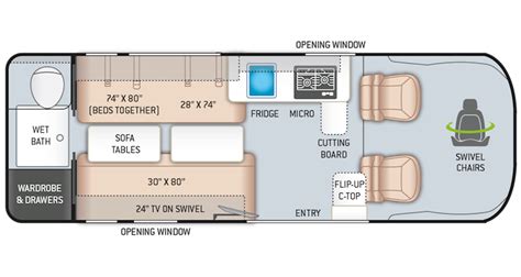 Sequence Class B Motorhomes - Floor Plans | Thor Motor Coach in 2020 | Floor plans, Class b ...