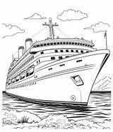 Cruise Ship Coloring Pages sketch template