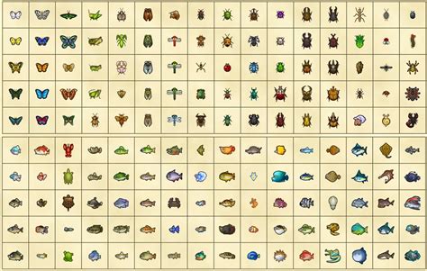 Merged Bug & Fish Critterpedia Image Checklist : AnimalCrossingNewHor ...