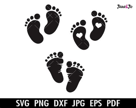 vector clipart pngs dxf feet cut files baby feet bundle svg files Baby ...