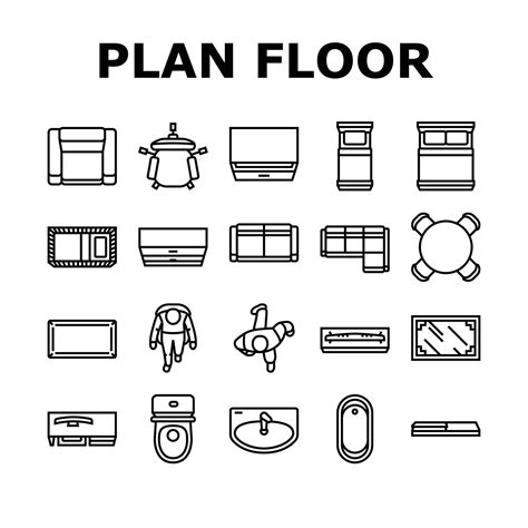 Eps Vector Furniture Linear Vector Symbols Floor Plan - vrogue.co