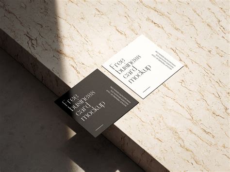 Free Square Business Card Mockups set Shadow Scene - PsFiles