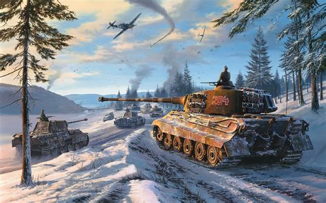 Epic Military Tank HD Wallpaper: Winter Battlefront by Nicolas Trudgian