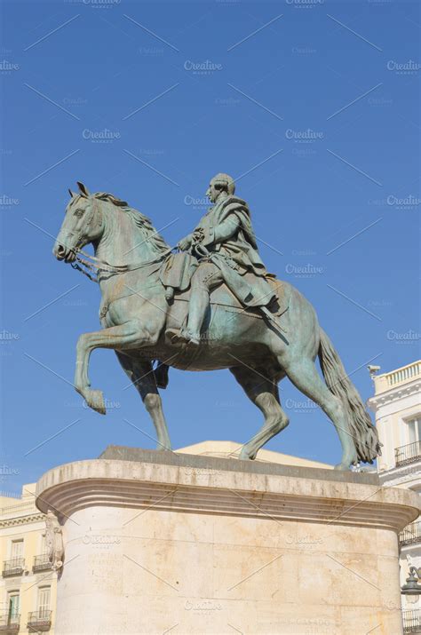 Carlos III Statue in Madrid, Spain ~ Architecture Photos ~ Creative Market