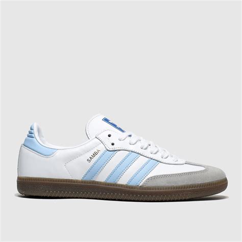 Adidas White & Pl Blue Samba Og Trainers - Trainerspotter