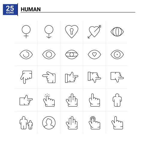 25 Human icon set vector background 17868306 Vector Art at Vecteezy