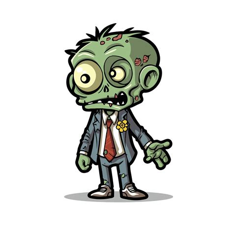 undead fun Cartoon lively Zombie Character Illustration, spooky ...