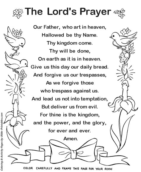 The Lords Prayer Frameable Text | Bible-Printables