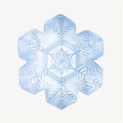 Aesthetic snowflake sticker, watercolor design | Premium Vector - rawpixel