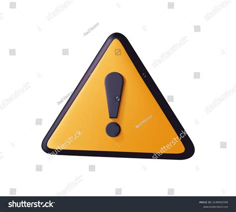 Realistic Yellow Triangle Warning Sign Vector Stock Vector (Royalty ...