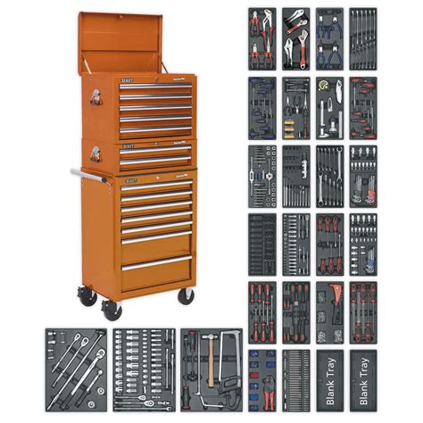 Sealey Tool Chest Combination 14 Drawer with Ball Bearing Slides - Blue ...