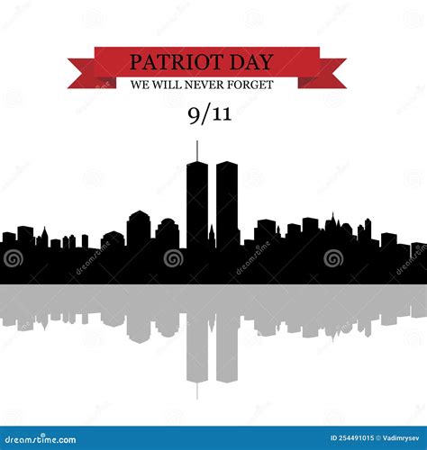 New York Skyline Silhouette with Twin Towers. American Patriot Day ...