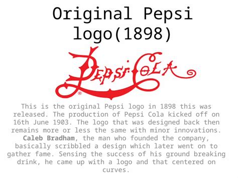 (PPTX) Original Pepsi logo(1898) This is the original Pepsi logo in ...