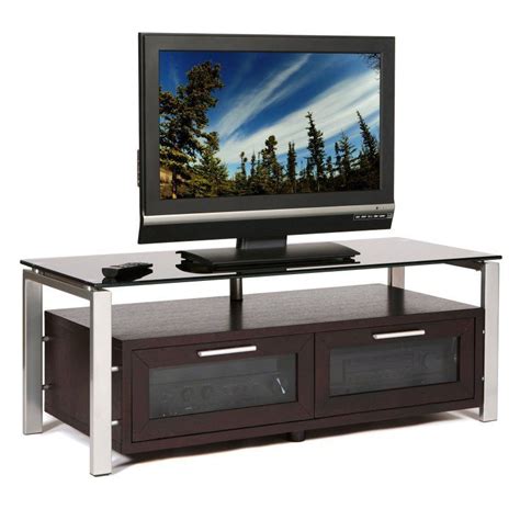 Plateau Decor 50 Inch TV Stand in Espresso/Black and Silver - DECOR 50 ...